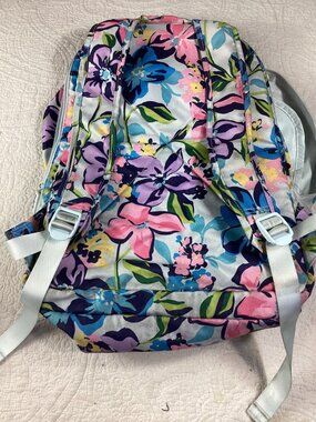 Vera Bradley Floral Backpack With Padded Straps & Zippered Compartments